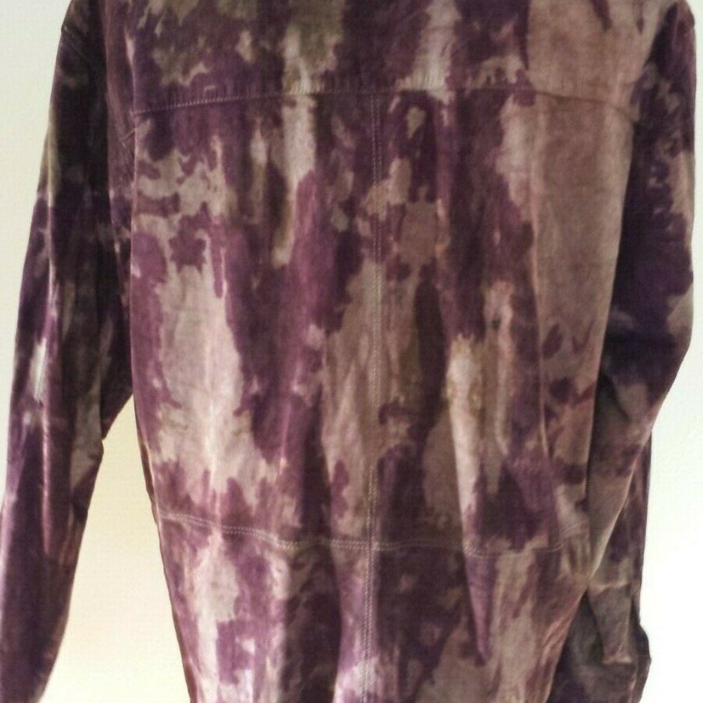 Ralph Lauren brown suede leather shirt jacket medium large XL unisex cowboy dyed - Picture 6 of 8